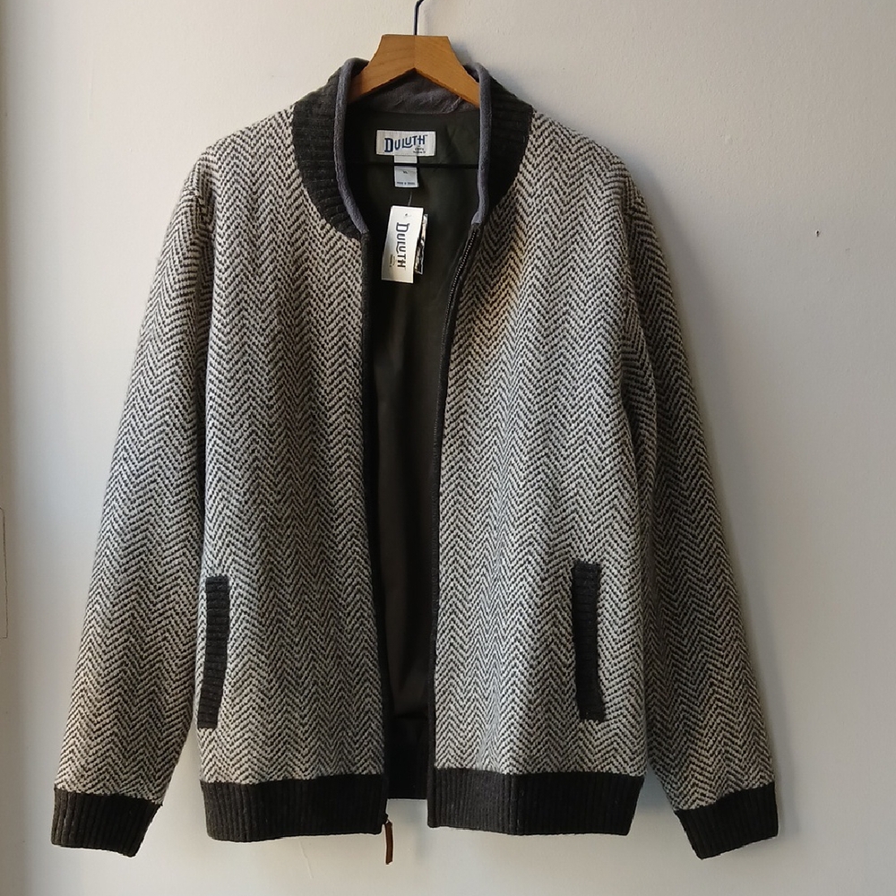 Duluth Trading Shetland Wool Windproof Zip Sweater Men's XL
